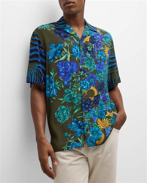 versace t shirt tiger|Shop Versace Tiger & Wildflower Camp Shirt .